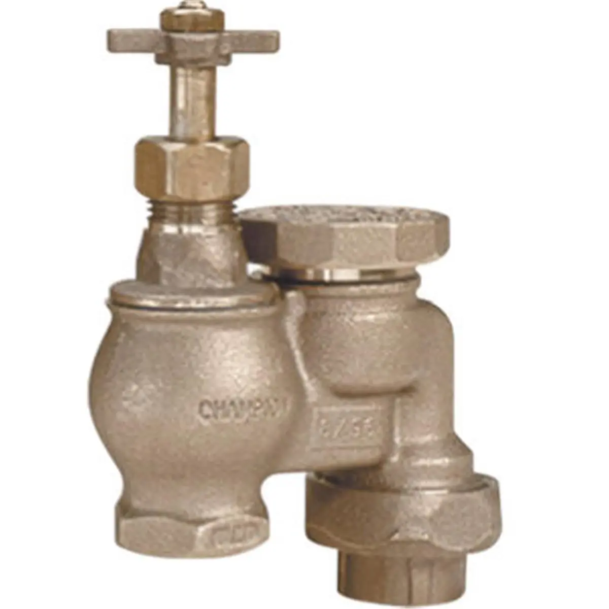 Champion Irrigation 466-100Y 1 in. Brass Manual Control Anti-Siphon Valve, 3.2 lbs, 4 in L x 3 in W x 6 in H, 4 L X 3 W X 6 H In