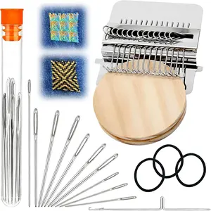 Knit Patch Kit Darning Loom, Patchmaker Kit, Loom Knitting Machine for Beginners, Mini Portable Patch Weaving Loom Tool for Quickly Mending Jeans Socks Clothes, DIY Weaving Art, Knitting Supplies