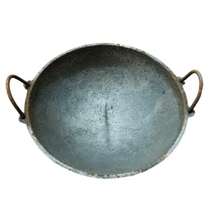 Nepali Traditional Black Kit Karai , Premium Cast Iron Kadai Cookware Kitchen