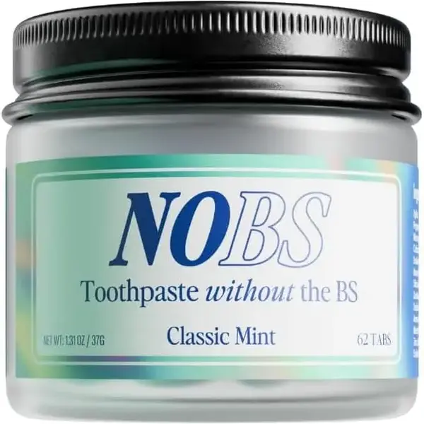 Plastic‑Free NOBS Toothpaste Tablets, Fluoride‑Free NHA Nano‑Hydroxyapatite, Travel‑Sized Eco Oral Care for Remineralization