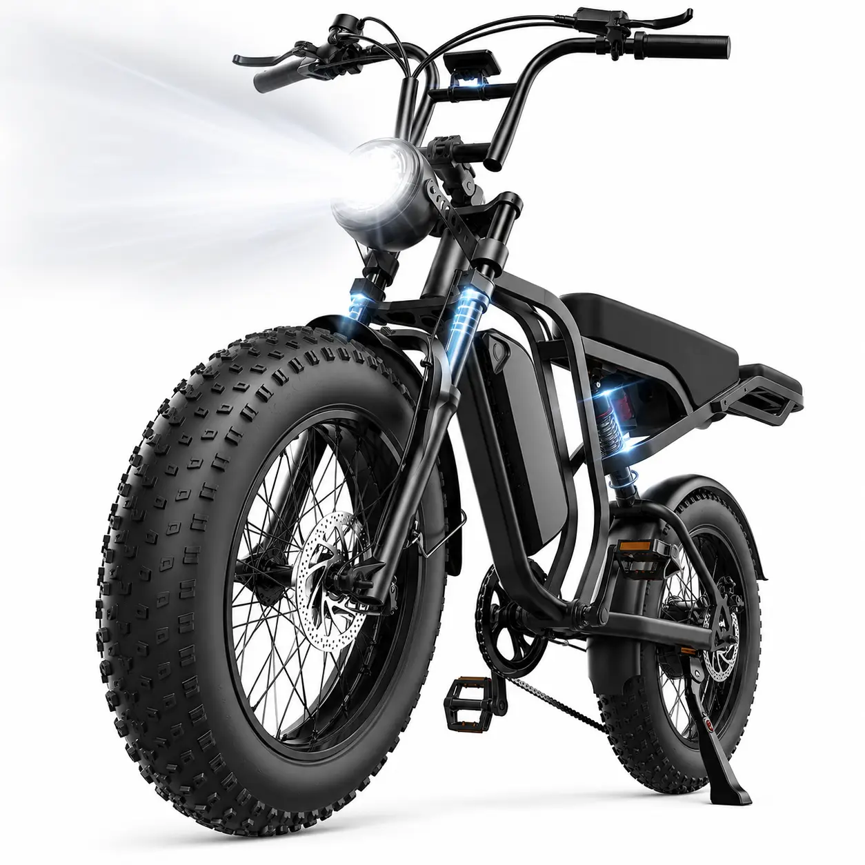 SU8 All-Terrain Electric Bike - 20''x4.0'' Tires, 30 MPH Top Speed, 40+ Mi Range, 3 Riding Modes, Full Susp., Dual Brakes, Outdoor Commuting, Double Suspension, Ideal Gift for Outdoor Cycling Enthusiasts, Commuter Bike, 30Mph Speed