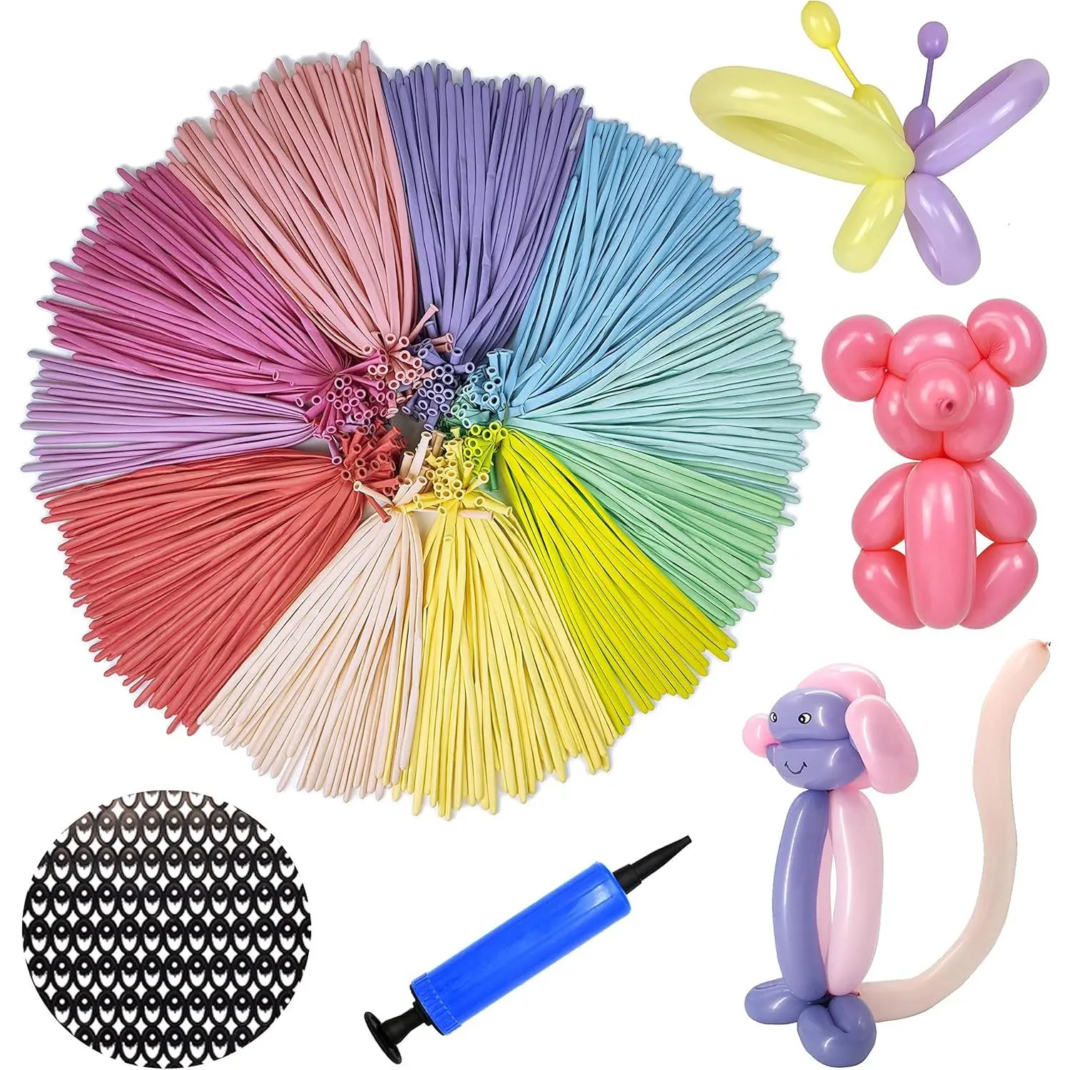 260 Balloons, Premium Long Balloons Latex Twisting Balloons for Birthday Wedding Festival Party Pastel Color Pack of 100 Flower Kit