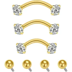 Piercing Jewelry Rook Earrings Internally Threaded Eyebrow Piercing Jewelry Eyebrow Rings Eyebrow Piercing Surgical Steel 16g Vertical Labret Lip Jewelry