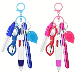 2 sets of pen sets for nurses, available in blue, pink, purple and green, including permanent marker pen for nurses, pencil flashlight, retractable ballpoint pen, nursing keychain clip and file bag.