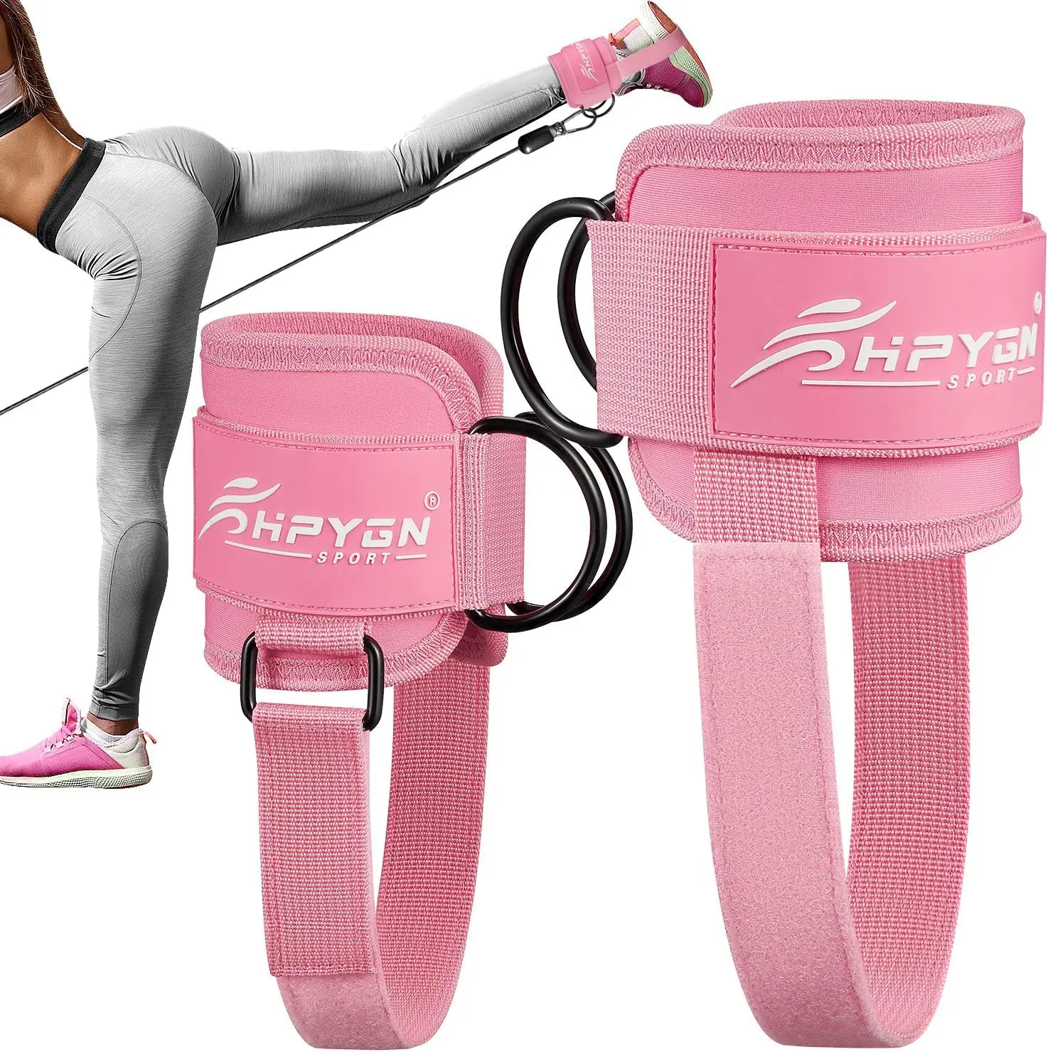 Ankle Straps for Cable Machines Kickbacks - Adjustable Comfort Ankle Cable Attachments for Gym Ankle Cuff Cable Machine Glute Kickback Straps - Leg Extensions, Curls & Ankle Cuffs Women