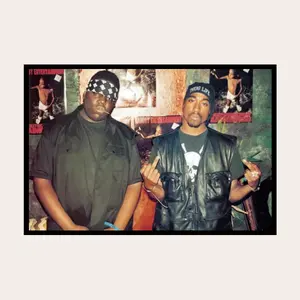 Tupac and Biggie Inspired Poster, Vintage Retro 90s Hip Hop Music Wall Art (Unframed / Print Only)