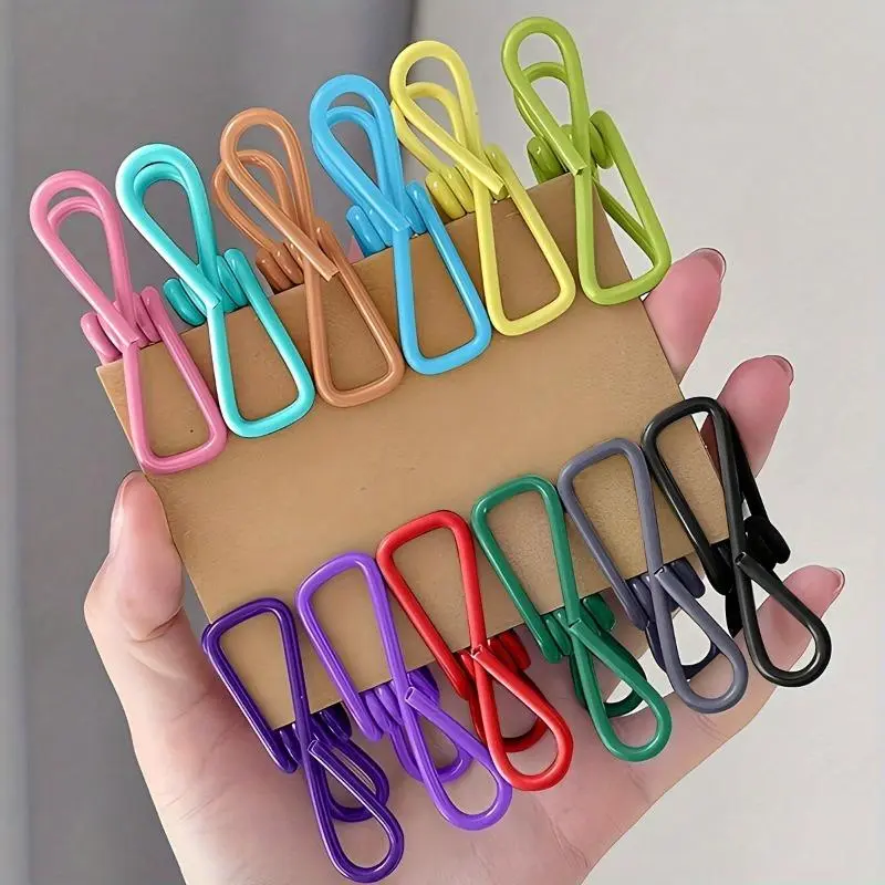 Stainless Steel Portable 10pcs Reusable Sealing Clip Fasteners - Moisture-Proof and Fresh Food Clip for Organizing and Storage - Random Color Delivery