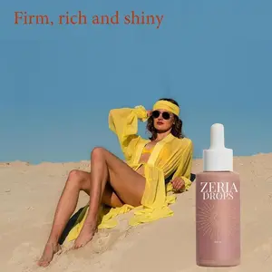 Zeria Sunless Tanning Drink Drops Natural Glow Melanin Boost UV Free Tan Enhancer Daily Hydrating Serum for Face Body No Sun Damage Effortless Bronze Skin Anytime Anywhere Dropper Hyaluronic