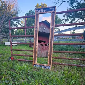 Full Length Framed Cowprint Mirror