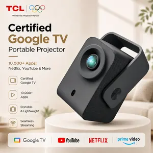 TCL C1 Smart Projector 4K Support, Google TV & Netflix Officially Licensed, WIFI and Bluetooth, Auto Focus Keystone, Native 1080p, Dolby Audio, 285° Portable Mini Projector for Home Theater outdoorfun