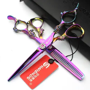 6 inch professional hair clipper set, suitable for hairdressers and studios, stainless steel scissors. Haircare Heatless Durable Handle