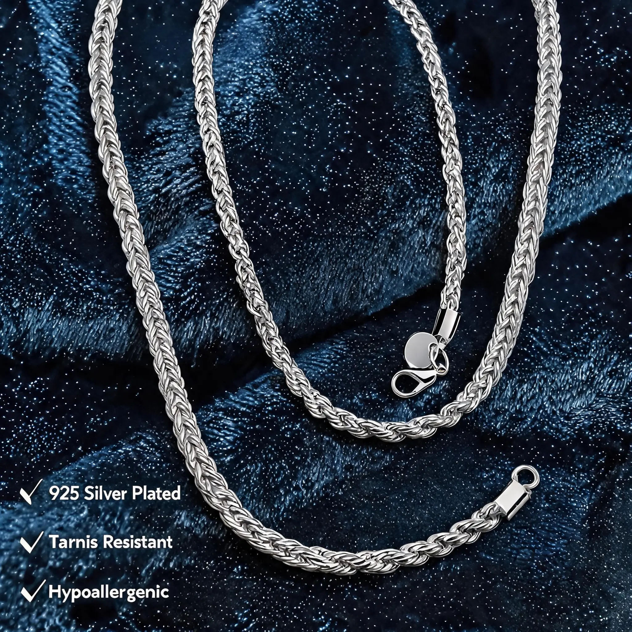 925 silver 1-piece twisted rope chain necklace with classic and elegant style, suitable for daily wear and gift giving, no mosaic, plated with women's jewelry, summer clothing, vacation clothing, beach clothing