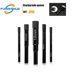 5PCS Diamond Core Drill Bits Concrete Granite Marble Heavy Duty Professional 3 Flat Shank Anti-Slip Masonry Work DIY High Speed Durable Hard Surface Precision Cutting Tools