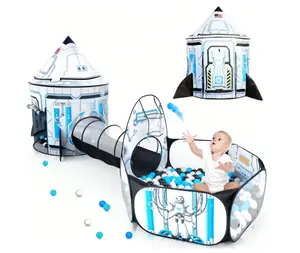 Space Adventure Play Tent: Kids Play Tent Set Includes Baby Ball Pit And Crawl Tunnels Indoor Outdoor Playhouse Gifts Toys For Toddlers Boys Girls
