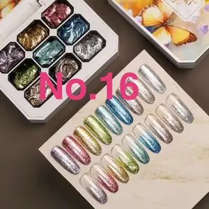 FlexOne 9 watercolor Pat Pat Ombre Gel Set palette or Nail Art ombre gel nail gel painting thick gel