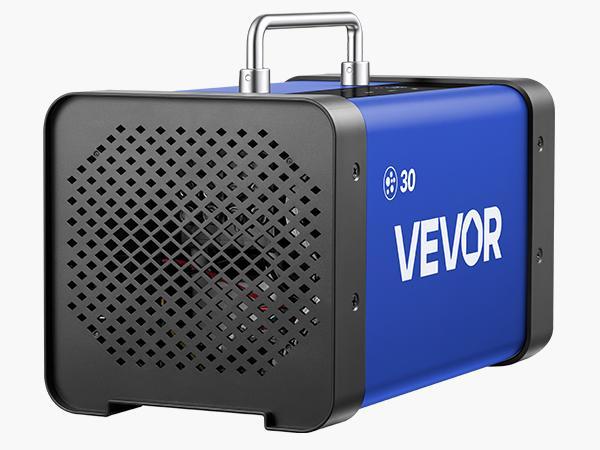 VEVOR Commercial Industrial Ozone Generator Ionizer (30000 mg/h) - Home Air Purifier with Remote Control, Dual Treatment System, 2 Hoses Water Mode, 15s Delayed Start, LCD Touchscreen Control Panel, Area-Based Selection, Foldable Handle (Up to 2700 sq.ft)