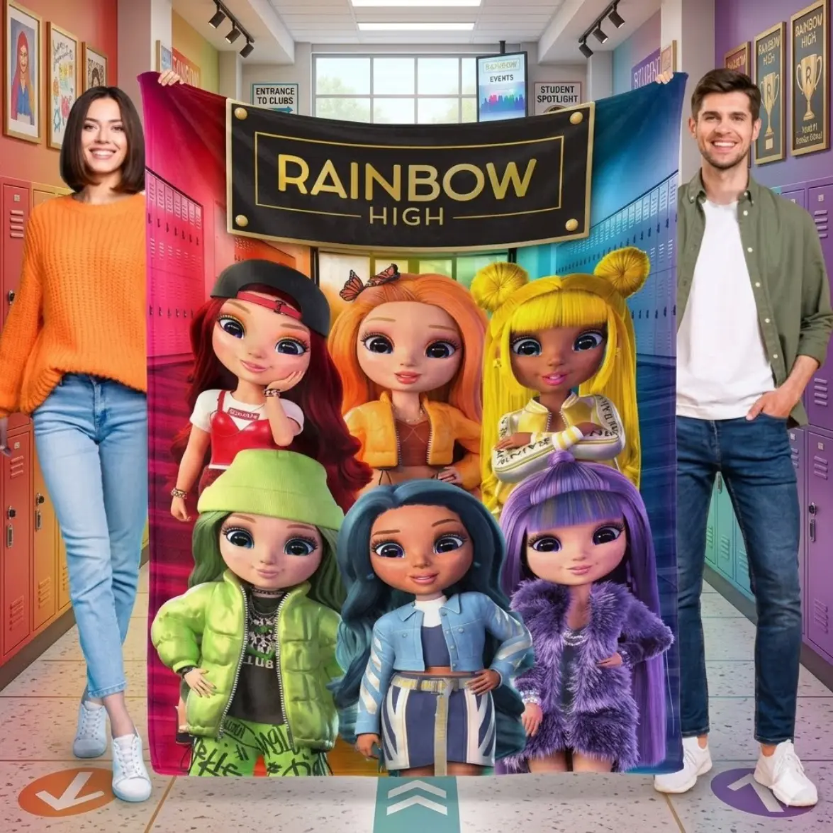 R-Rainbow High Blanket for Boys Girls Lightweight Kids Throw Blanket Cute Soft Blankets Flannel Plush Blankets Gifts