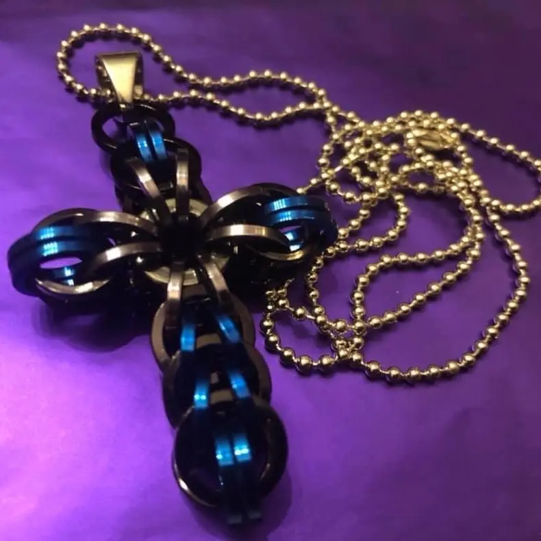 Custom Chainmail Cross Necklaces for Gifts, Chains, or Style.