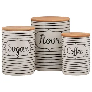 10 Strawberry Street 3-Piece Everyday Ceramic Canisters 10 Strawberry Street 3-Piece Everyday Ceramic Canisters