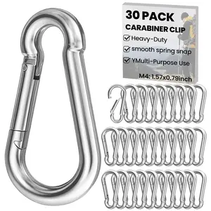 Small Carabiner Clip 30 count 1.57 Inch - Heavy Duty Spring Snap Hooks, Durable Alloy Mini Carabiners for , Rope, Swing Set, Camping, Hiking, Fishing, Traveling,  Leash, Quick Link