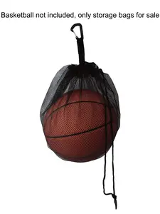 Single Mesh Ball Bag with Zipper Pocket, Fits All Kind of Backpacks, Ideal for Basketball, Football & Volleyball Storage