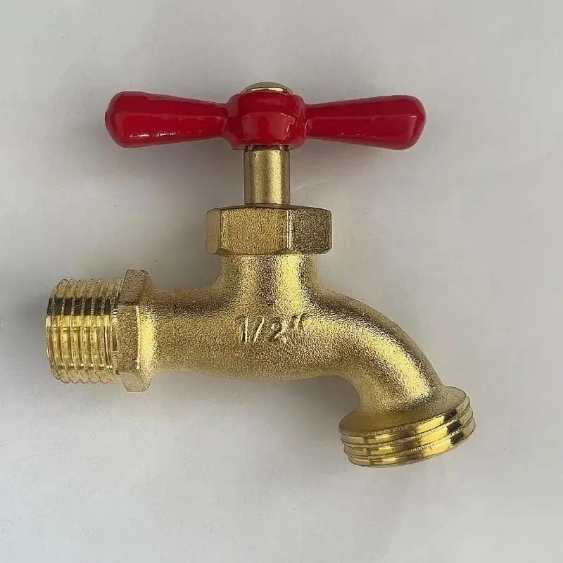 1pc Classic style zinc alloy hose faucet, garden faucet, single hole installation suitable for 1/2 inch and 3/4 inch NPT threads Garden Hose Watering Watering Tool