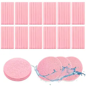 240 Pieces Facial Sponge Compressed,Professional Makeup Removal Sponge Pad,Round Face Cleaning Sponge for Spa,Exfoliating,Mask Cleansing derma stamp skincare tools