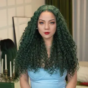 [FF Green] FF WIG Special Customization Water Wave FF Green Series Wear Go Human Hair Wig 7*5 Pre-Cut Invisible Lace Wig with Special Drawstring 250% Density #FFWIG