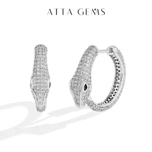 ATTAGEMS Classic Lab-Created Moissanite Stud Earrings for Women 925 Sterling Silver Sparkling Wedding Earrings Jewelry Gift E057