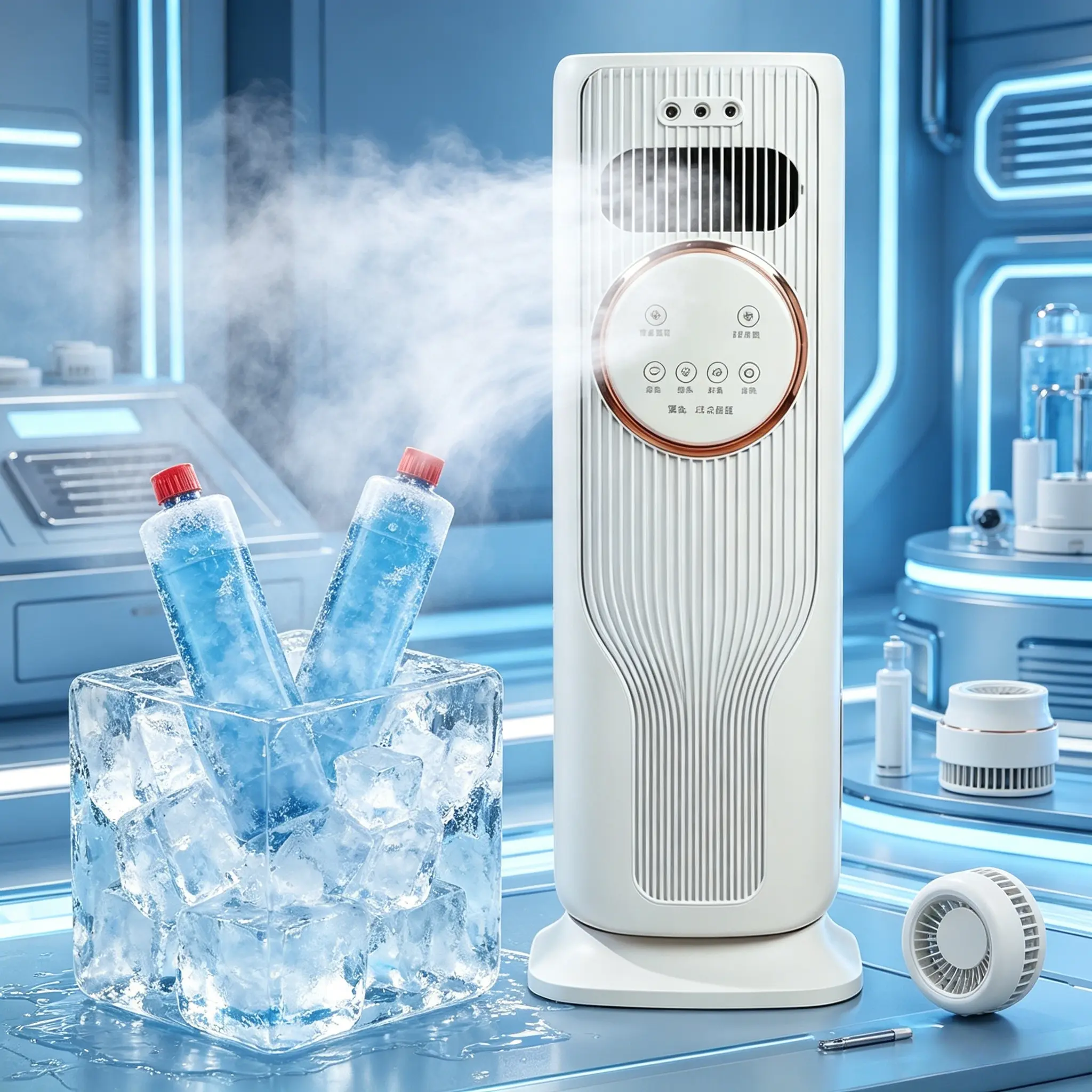 2026 New Arrival 12000BTU Portable AirConditioner - Ice Crystal Air Cooler Fan (Water &Ice) Ultra Quiet Fast Cooling Mobile AC, Smart24H Timing Energy Efficient, Suitable for BedroomOffice Living Room, Summer Comfort Cool All Day,TikTok Mid Year Sale