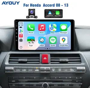 5G Wi-Fi Car Audio Stereo CarPlay Screen for Honda Accord 2008-2013, 10.2in IPS HD Touch Screen Radio with Wireless CarPlay, Android Auto, GPS Navigation, FM, SWC, Bluetooth, 1080P 178° Wide View Backup Camera, 2GB RAM