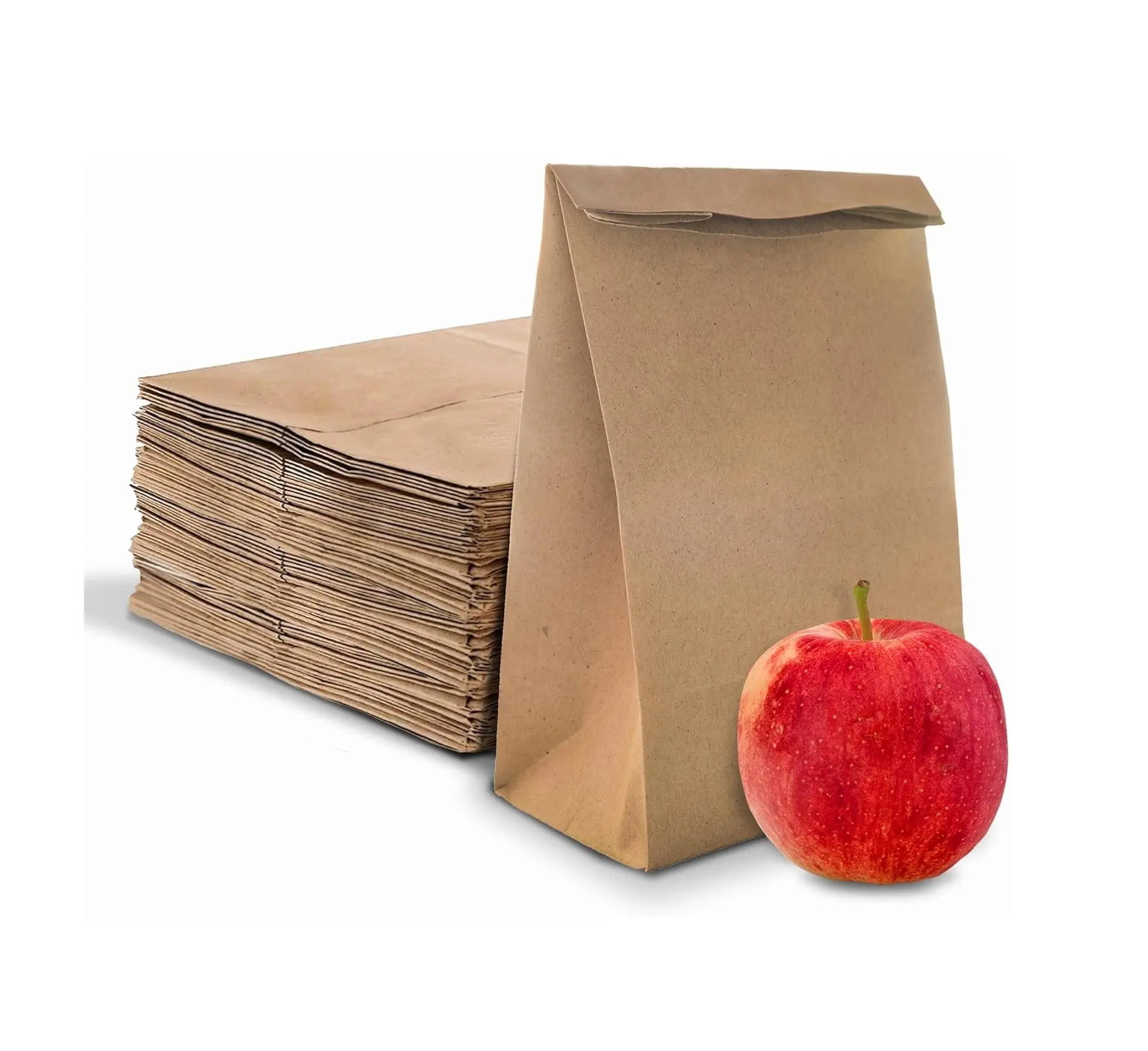 500-Count 3 LB Brown Kraft Flat Bottom Paper Bags - Strong, Eco-Friendly Office Stationery & Supplies, Office Gift for Bakeries, Includes Free CASE Premium Car Fragrance, Restaurants