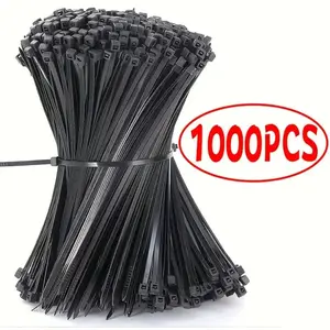 1000 Pack Cable Zip Ties, Multi-Purpose Organizational Self-Locking Nylon Cable Cord Management, Durable Plastic Wire Ties for Home Office Garden Workshop, High Quantity