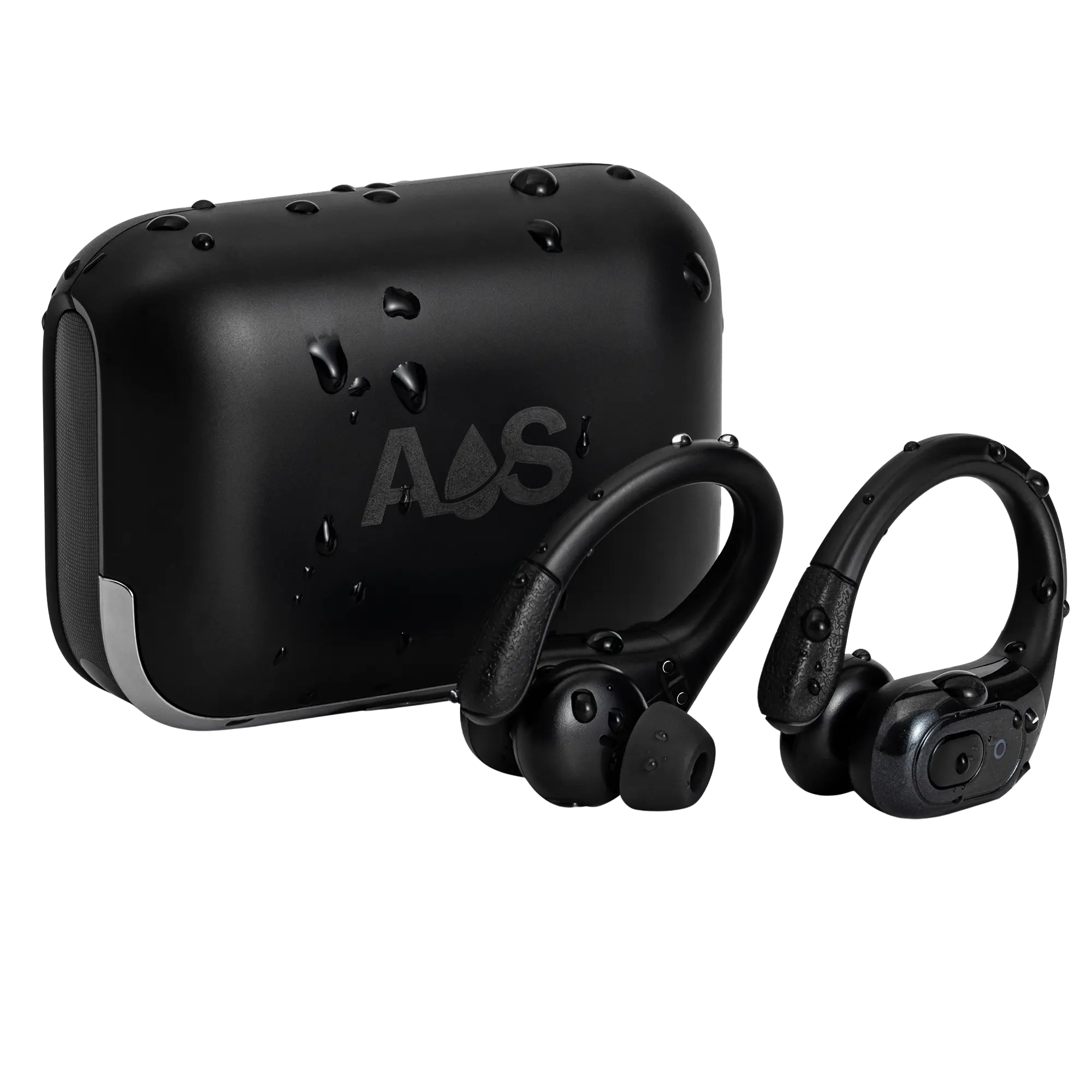 Showerbuds Neo IPX7 Waterproof Earbuds with Noise Cancellation for Bold Sound and Secure Fit Ergonomic Hook Design