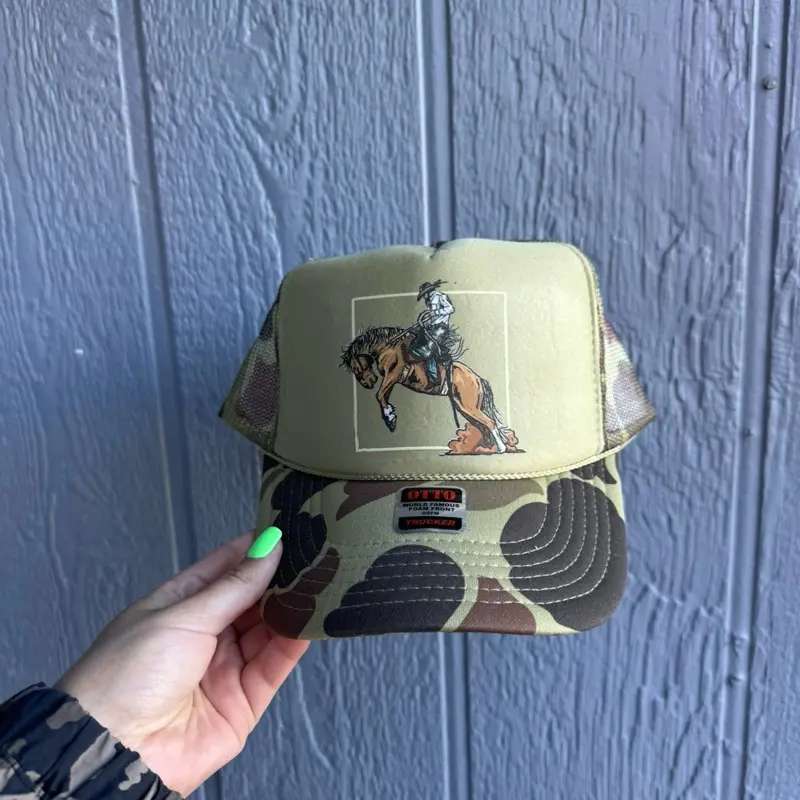 Square dust cowboy Trucker hat Square dust cowboy Trucker hat