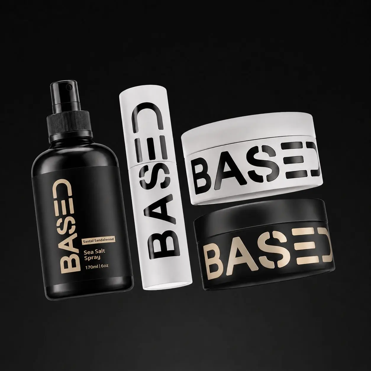 Stylish Weapon BASED Ultimate Straight/Wavy Hair Styling Bundle | Texture Powder, Clay, Pomade, Sea Salt | BASED Bodyworks | Premium Non-Toxic