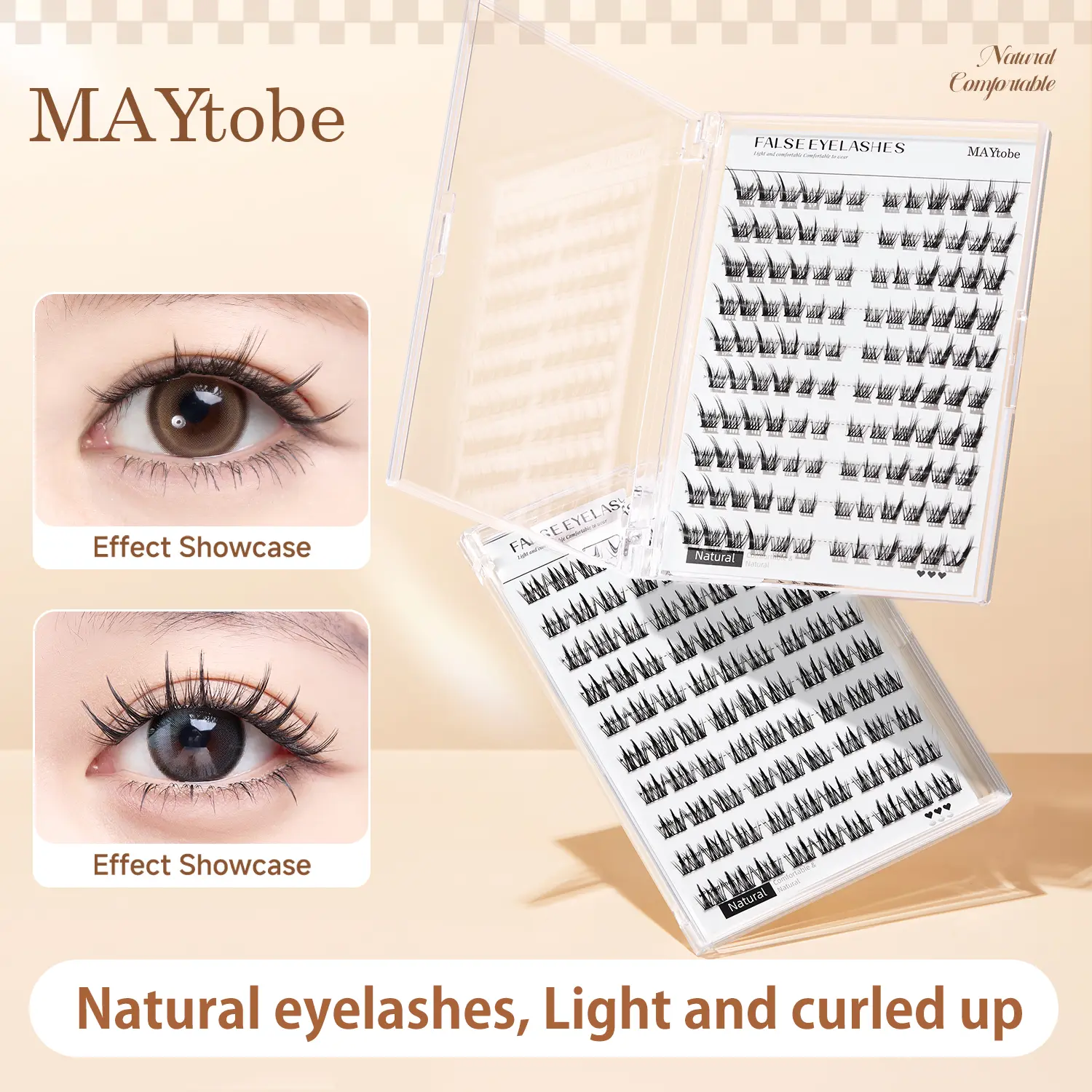 MAYTOBE Lash Clusters, Lightweight & Soft Wispy DIY Eyelash Extensions for a Natural Makeup Look, C Curl, 10-16mm Mixed Lengths, 60-120 Pcs, Flawless, Eyelashes Extensions, Cosmetic, Natural Lash Clusters, Nature, Cluster Lashes