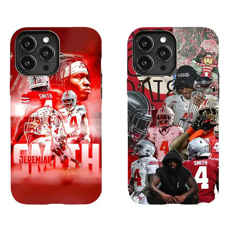 Ohio State 4 Element Jeremiah Smith Football Sports Athlete Fan Merch Art Tough Phone Case. Athletic Game Day Aesthetic Rugged Shockproof Protective Cover For iPhone 17 Pro Max 16 Air 15 14 13 12 11.