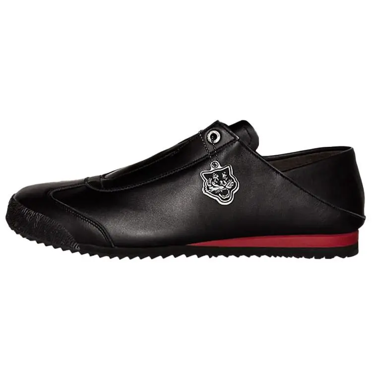 Onitsuka Tiger MEXICO 66 SD Paraty Low-Top Durable Rubber Casual Trainers for Men - Black & Red, House White Official Maison Mihara Verifiable Credentialed Global Authentication Closed Footwear, Trainer