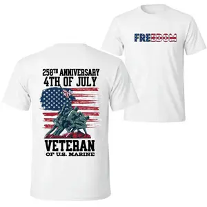 250th Anniversary 4th of July T-Shirt/Sweatshirt/Hoodie, Veteran U.S. Marine American Flag Graphic Shirt, Patriotic Freedom Tee, Classic Apparel for Men and Women