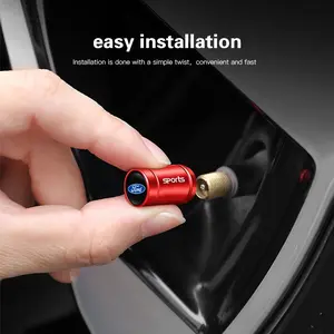 4pcs Aluminum Alloy Car Wheel Tire Air Valve Caps, Car Accessories For Ford Mustang Focus Ranger Explorer Fiesta Expedition Mondeo Escape Fusion Kuga Bronco Ecosport Maverick PUMA Tourneo F150 F350 F250 C-MAX Escort