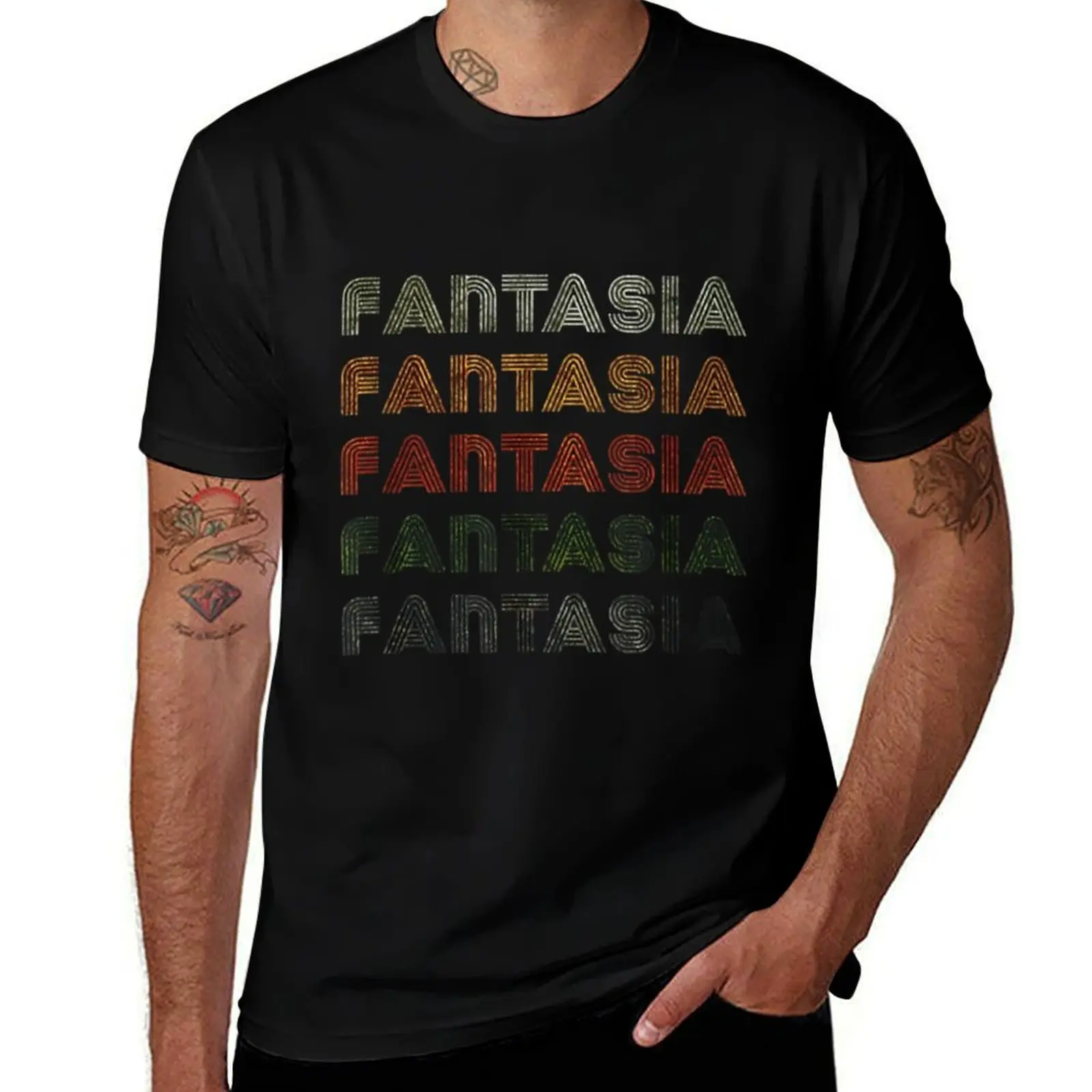 Vintage Grunge Love Heart Fantasia Mens T Shirts Cotton Short Sleeve T-Shirt Crew Neck Tees Casual Shirt