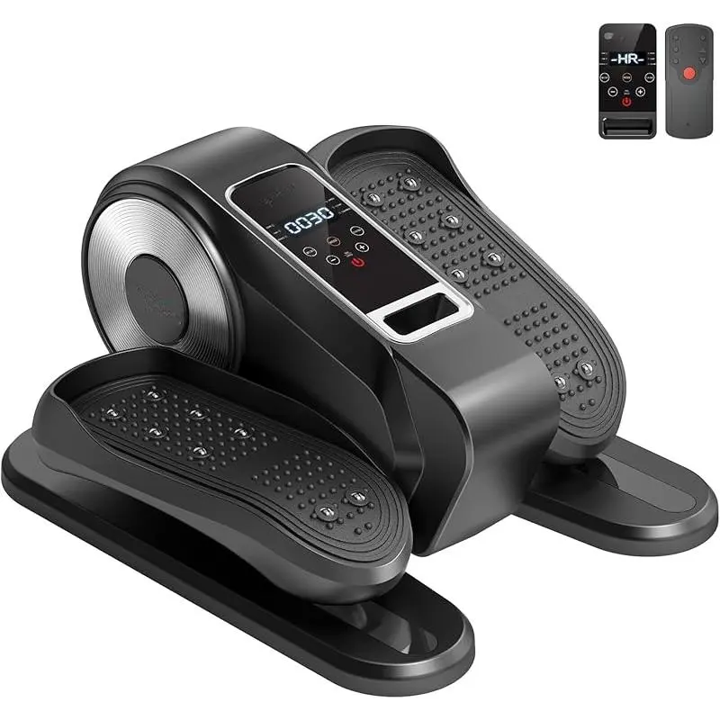 Under Desk Elliptical Machine, Electric Seated Pedal Exerciser, Mini Ellipse Leg Exerciser with Remoter, 12 Level Speeds, Forward & Reverse Direction, Manual & Auto Mode for Home Office