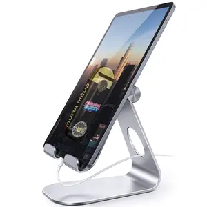 Muuhha Medes Tablet Cellphone Stand Adjustable, Tablet Stand : Desktop Stand Holder Gifts Compatible with Tablet Such as iPad 2018 Pro 9.7, 10.5, Air Mini 4 3 2, Kindle, Nexus, Tab, E-Reader (4-13'') Smartphone