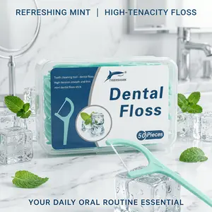 Portable Dental Floss and Picks Set, 2-in-1 Multifunctional Oral Care Kit For Home & Travel, Professional Teeth Cleaning Sticks For Food Residue, Family Value Pack 2 boxes of 50 pieces each