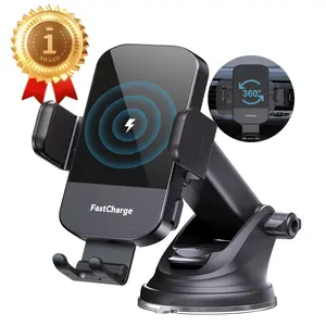 Wireless Car Charger Holder, CHGeek 15W Fast Auto Clamping Car Charger Phone Mount fit for iPhone 15 14 13 12 11 Pro Max, Samsung Galaxy S23 S22 S21, etc Smartphone Cellphone Charging Mobile Electronic Adapter Device Foldable Mount