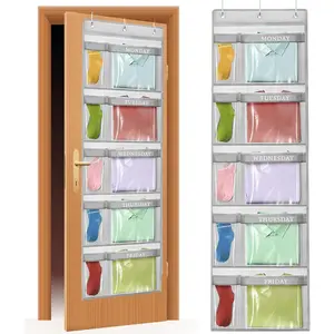Weekly Kids Clothes Organizer Day of Week School Clothing Storage Monday to Friday Hanging Closet Organizer