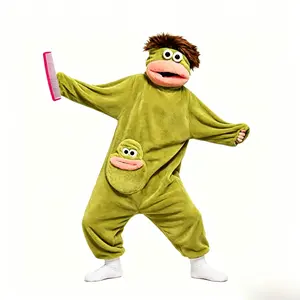 Big Mouth Monster Onesie with Large Comb, Oversized Plush Fleece Wearable Blanket Hoodie for Adults, Soft Cozy One Piece Loungewear Pajamas, Halloween Costume & Gift One Size