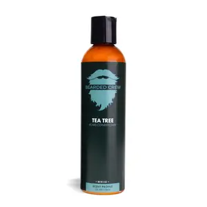 Tea Tree Beard Conditioner - 8 oz Daily Cleanser with Aloe Vera, Argan Oil, Jojoba & Vitamin E for Softening & Soothing Beards - Bearded Crew