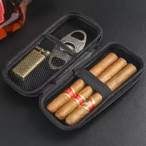 1pc Portable Cigar Travel Case EVA Light weight Cigar Holder Bag Organizer Pouch Zipper Carrying Case for Cigar Accessories Cool Gadget